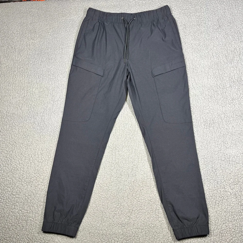 Messi Collection Mens Small Black Cargo Jogger Pants Tapered Athletic Stretch